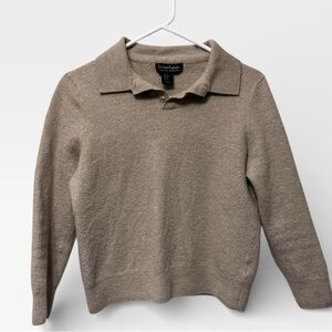 Christian Lacroix Beige 100% Extra fine Merino Wool pullover sweater